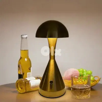 Modern Mushroom Table Lamp, Bronze Finish, Dimmable LED