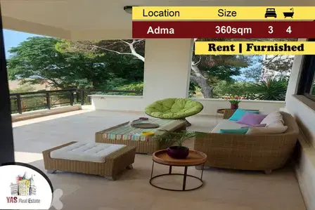Adma 360m2 | 100m2 Garden | Rent | Furnished | Sea View | RA/YV
