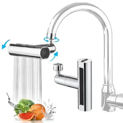Rotatable Kitchen Faucet with 360° Spray Head, 4 Modes, Filter