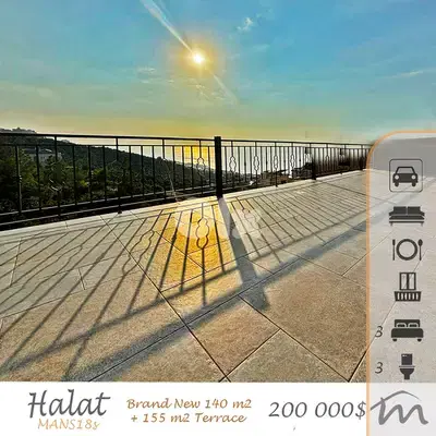 Halat | Brand New 140m² + 155m² Terrace | Open View | Building Age 5