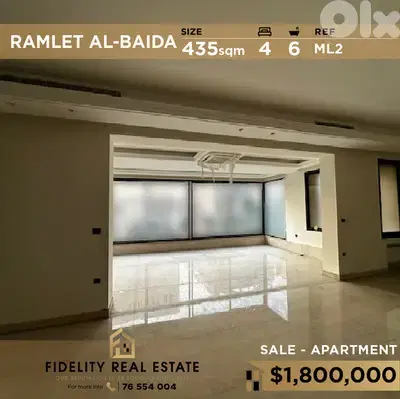 Apartment for sale in Ramlet El Baida ML2
