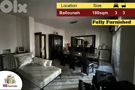 Ballouneh 180m2 | Furnished | Excellent Condition | Redesigned | AC |