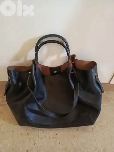 Sondra Roberts Squared Tote Satchel leather handbag purse