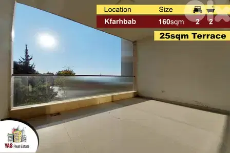 Kfarhbab 160m2 | 25m2 Terrace | Brand new | Payment Faciities | YV/RA