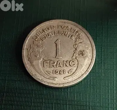 1941 France Morlon 1 Franc 4th Republic aluminium KM# 885