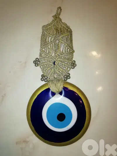 Blue Evil eye glass & ceramic 14 cm diameter Home decoration