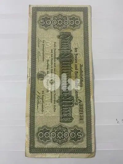 عملة عملات قديمة ٥ مليون مارك الماني سنة ١٩٢٣ اصدار مدينة هامبورغ