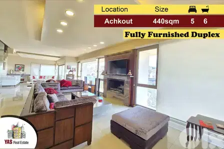 Achkout 440m2 |Furnished Dulplex| Mountain View |Modern | Decorated|DA