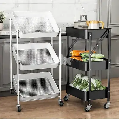 3-Tier Storage Cart | Space-Saving Organizer for Kitchen & Bath