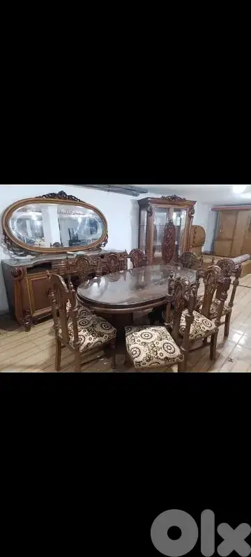 اوضة سفرة ملكية مصرية حفر خشب زان ولاتي كلا