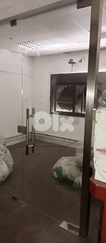 glass room with door