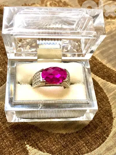 Ruby Ring silver 925 It is worn by both sexes, men and women original