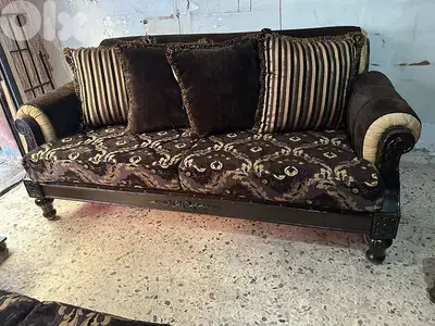 طقم كنبايات خشب زان شغل رشيدي هوم أربع قطع وطاولة