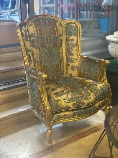 Elegant Louis XVI Bergère Chairs – Antique Gilded Pair