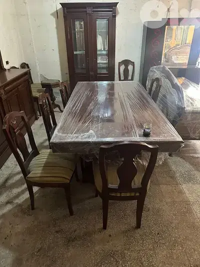 اوضة سفرة خشب زان ولاتي كلا ملبسة قشرة زان