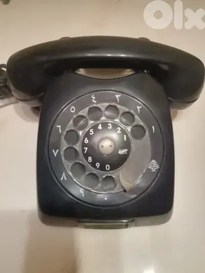 Vintage Ericsson rotary phone customized for lebanon with a cedar stam