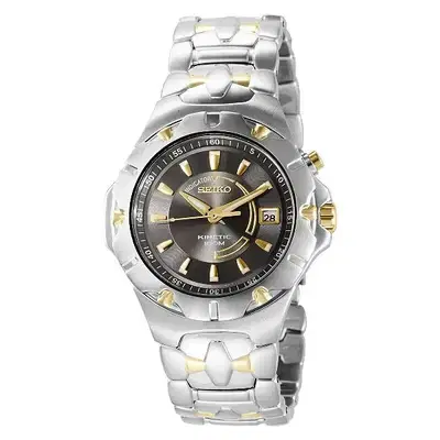 Seiko kinetic two tones grey with gold