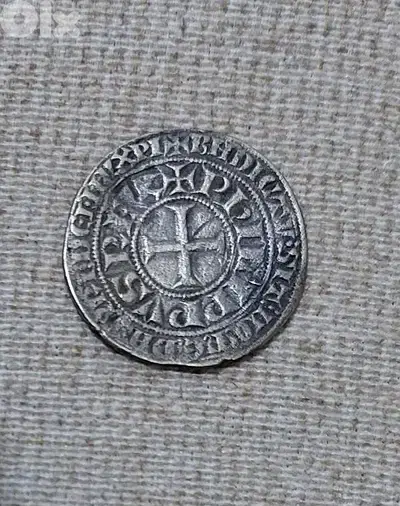 Crusaders Silver Coin Denier year 1149 عملة فضة للحملة الصليبية عام
