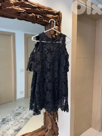 elegante dentelle dress black, from italy