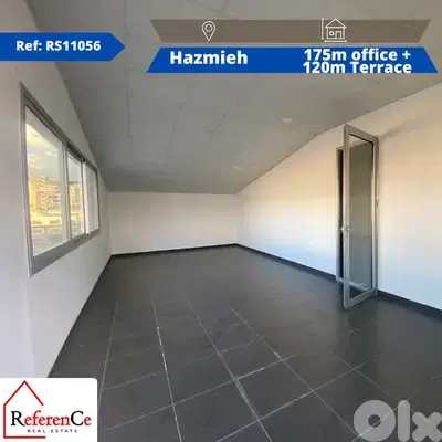 office with amities/Terrace in Hazmiyeh مكتب مع صالات/تراس في الحازمية