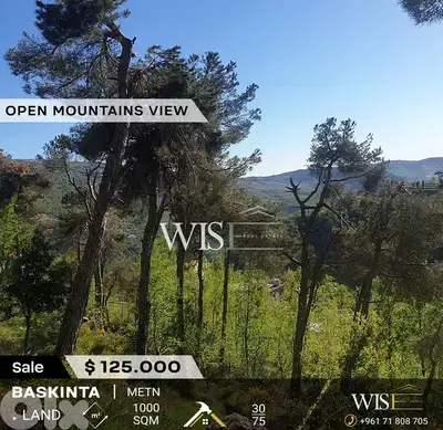 Prime 1000 SQM Land for SALE in Baskinta!