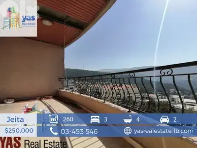Jeita 260m2 | Luxurious | Duplex | 90m2 Roof | Panoramic View |