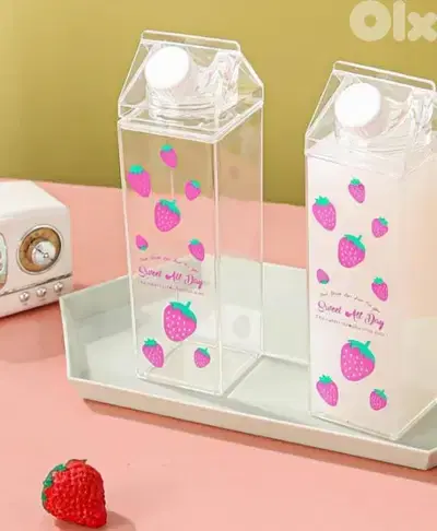 transparent Plexi milk bottle