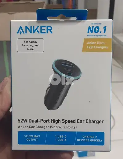 Anker Car Charger (52.5w , 2 ports) 18$