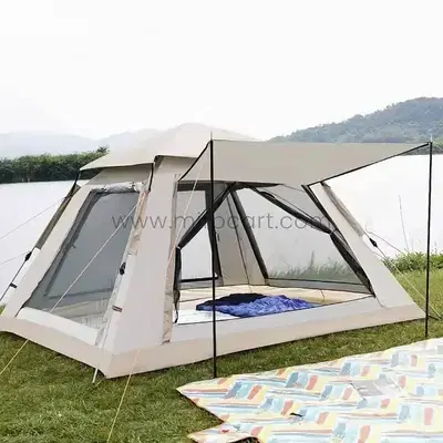 Automatic Camping Tent – 3-4 Person Pop-Up w/ Rainfly & Canopy