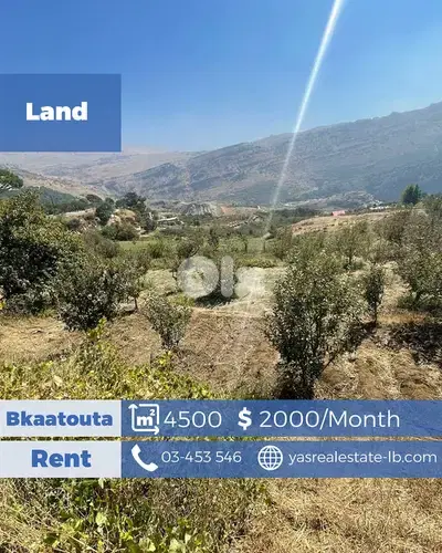 Bkaatouta 4500m2 | Rent |Residential Land | Coeff 30/60 | Calm Area|DA