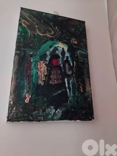 رسم زيتي على القماش يدويه