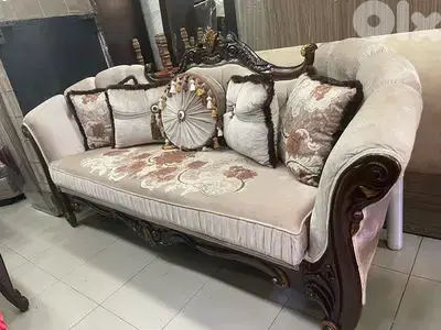 صالون خشب زان ستيل مستعمل شبه جديدة