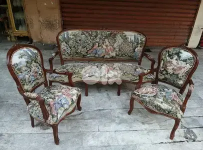 صالون مميز لويساز قماش غوبلان رائع جدا خشب زين سعر لقطة