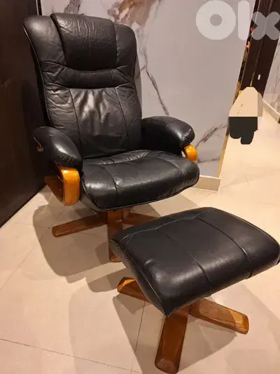 recliner swivel chair genuine leather Italy original