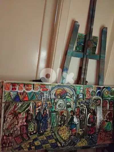 رسم زيتي على القماش يدويه