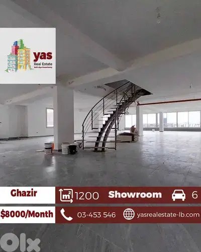 Ghazir/Kfarhbab 1200m2 | Showroom | Rent | Two Floors | IV/RA