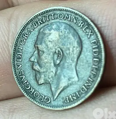 عملة قديمة ربع بنس الملك جورج الخامس سنة ١٩١٨