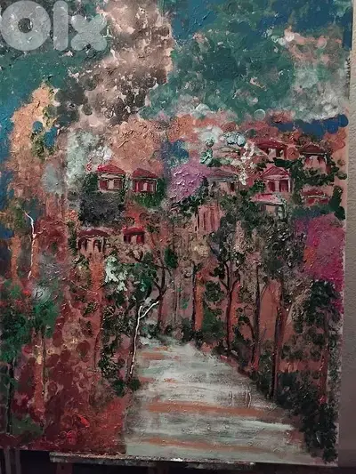 رسم زيتي على القماش يدويه