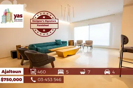 Ajaltoun 460m2 | Duplex | Designer’s Signature | FURNISHED | View |