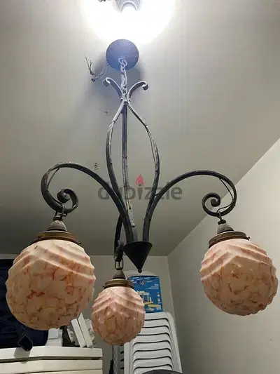 vintage mid century 3 globes Lustre