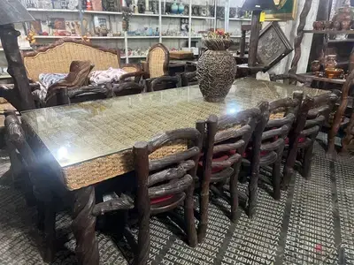 dining table 10 chairs solid wood