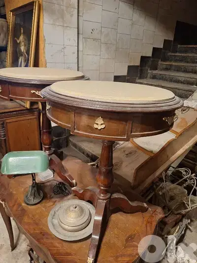 طقم طاولات مميز ناعم خشب زين وج رخام عدد٢ لقطة