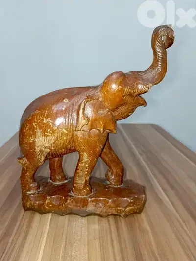 Vintage carved wood Elephant