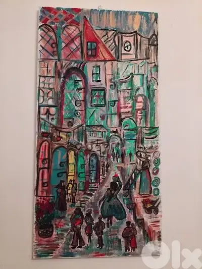 رسم زيتي على القماش يدويه
