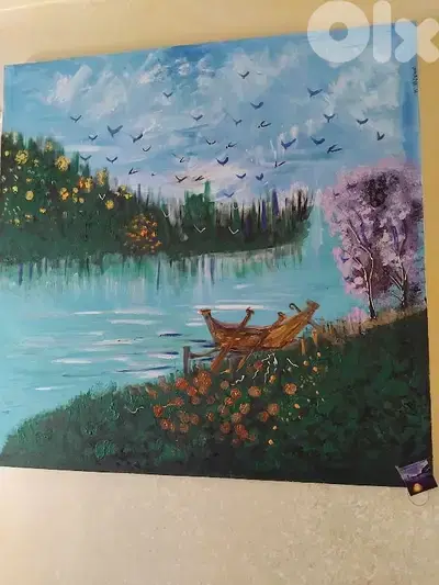 رسم زيتي على القماش يدويه
