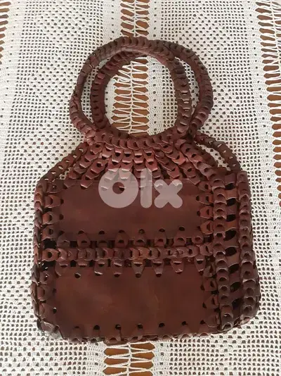 Leather hand bag