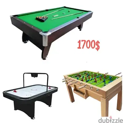 Pool table / Hockey / Babyfoot Package