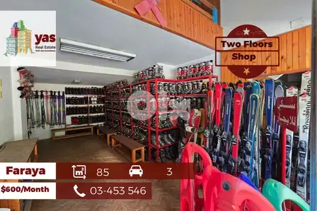 Faraya 85m2 | Two Floors Shop | Rent | Active Street | DA/AA