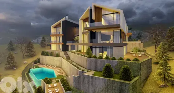 zaarour luxury chalet with garden & shared pool payment facility #6603