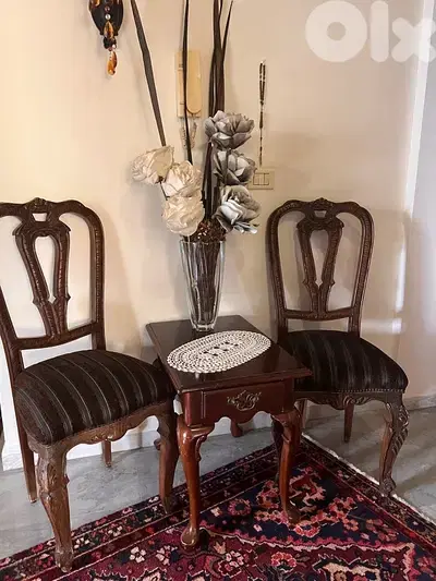 2 chairs and a table